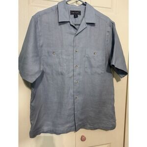 Paul Fredrick Men's Blue Short‎ Sleeve Size Medium